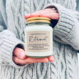 Personalised Retirement Candle Gift Congratulations