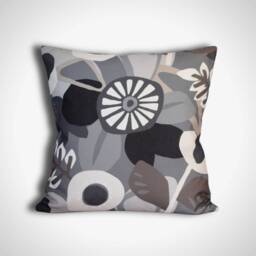 Abstract Grey Floral Cushion Cover, Genuine Scandinavian Fabric, 40cm 45cm 50cm Square Sizes Handmade By Vivid Shades - thumbnail 1