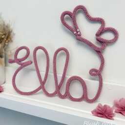 Personalized Knitted Wire Name Sign Nursery Decor With Butterfly. Kids Wall Decoration - thumbnail 2
