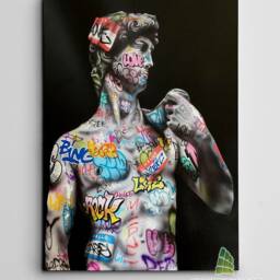 Graffiti David Statue Canvas Art Wall Print Picture Banksy Style Framed Home Decor -D9 - thumbnail 2