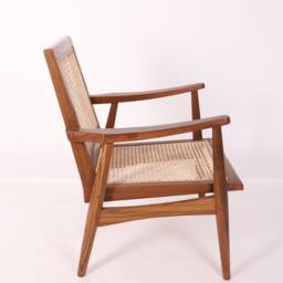 Teak Cane Chair Handcraft in India With A-Grade Teakwood & Natural Rattan - thumbnail 2