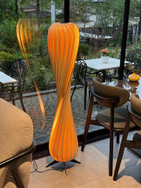 Wood Floor Lamp - Mid-Century Modern -standing Light Natural - image 1