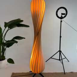 Wood Floor Lamp - Mid-Century Modern -standing Light Natural - thumbnail 2