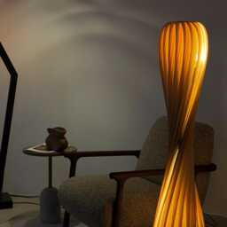 Wood Floor Lamp - Mid-Century Modern -standing Light Natural - thumbnail 4