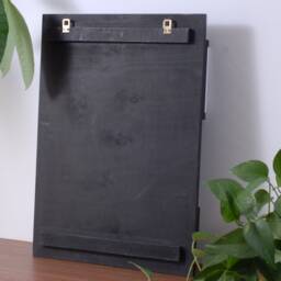 Wall Organizer + Dry Erase Board, Black & Walnut, Whiteboard, Noticeboard, Office, Desk - thumbnail 4