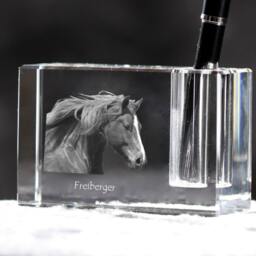 Freiberger , Crystal Pen Holder With Horse, Souvenir, Decoration, Limited Edition, Collection - thumbnail 2