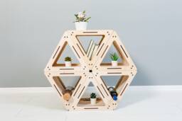 Bookcase Handmade Furniture Plant Stand Housewarming Gift Toy Storage Loft Shelf Shelving Unit Wood Bookshelf - thumbnail 1