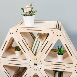 Bookcase Handmade Furniture Plant Stand Housewarming Gift Toy Storage Loft Shelf Shelving Unit Wood Bookshelf - thumbnail 3