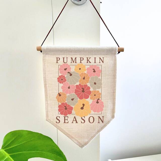 Halloween Pennant - Wall Sign Pumpkin Season Decor Boho Cute Flag - image 1