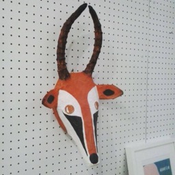 Paper Mache Gazelle Head, Olivia - thumbnail 3