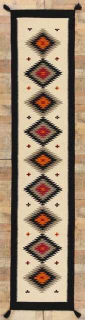 Hand Made Navajo Kilim Wool Rug, Southwestern Geometric Runner Rug - image 1
