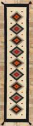 Hand Made Navajo Kilim Wool Rug, Southwestern Geometric Runner Rug
