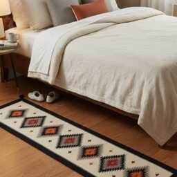 Hand Made Navajo Kilim Wool Rug, Southwestern Geometric Runner Rug - thumbnail 2