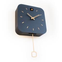 Modern Cuckoo Clock, Anthracite & Brass, Minimalist Wall Scandinavian Decor - thumbnail 3