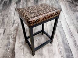 Navajo Aztec Brown & Copper Leather Bar Stool/Leather Counter - Worldwide Shipping -Fp