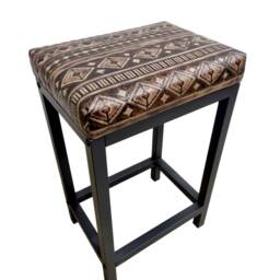 Navajo Aztec Brown & Copper Leather Bar Stool/Leather Counter - Worldwide Shipping -Fp - thumbnail 3