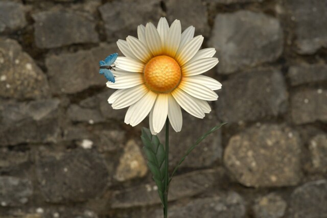 Large Metal Daisy Flower Garden Ornament - Outdoor Decor Planter Rose Floral Plant Decoration Gift Present - image 1