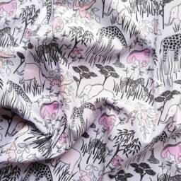 Baby Blanket - Luxurious Cotton & Plush For Newborn Nursery, Stroller, Car Cute Safari Animals On Grey - thumbnail 3
