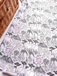 Baby Blanket - Luxurious Cotton & Plush For Newborn Nursery, Stroller, Car Cute Safari Animals On Grey - thumbnail 1