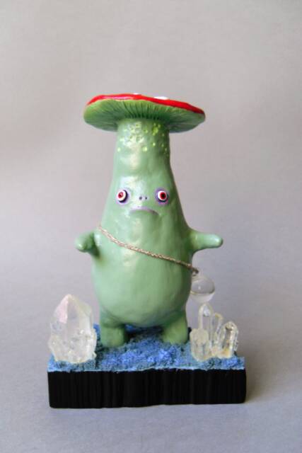 Polymer Clay Mushroom Monster Spooky Fantasy Art Doll - image 1