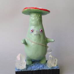 Polymer Clay Mushroom Monster Spooky Fantasy Art Doll - thumbnail 2