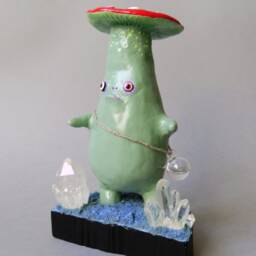 Polymer Clay Mushroom Monster Spooky Fantasy Art Doll - thumbnail 3