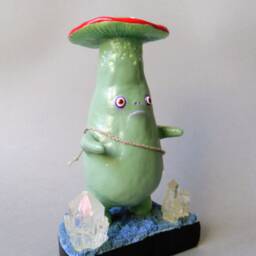 Polymer Clay Mushroom Monster Spooky Fantasy Art Doll - thumbnail 4