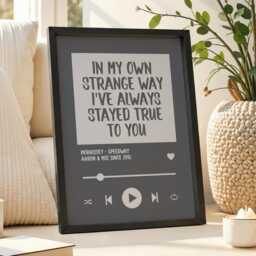 Personalised Song Lyric Print - Custom Music Poster, Wedding Anniversary Gift For Couples, Favourite Wall Art Home - thumbnail 3