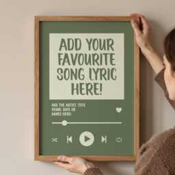 Personalised Song Lyric Print - Custom Music Poster, Wedding Anniversary Gift For Couples, Favourite Wall Art Home - thumbnail 1