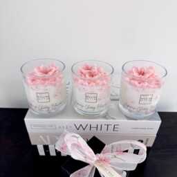 Japanese Cherry Blossom Candle, Handcrafted Botanical Cocosoy Candle, Floral Gift Candle With Sakura Blossom Petals, 220 Grams. Mum Gift - thumbnail 4