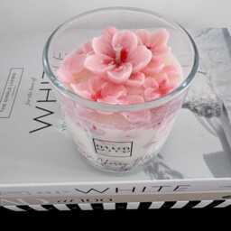 Japanese Cherry Blossom Candle, Handcrafted Botanical Cocosoy Candle, Floral Gift Candle With Sakura Blossom Petals, 220 Grams. Mum Gift - thumbnail 3