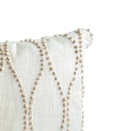 Embroidered Linen Pillow Cover Oatmeal French Knot Sashiko Design - thumbnail 2