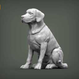 Labrador Retriever - Sitting Pose - Unpainted Abs Resin Model - Realistic Dog Sculpture - thumbnail 2