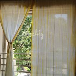 Clearance -Sunshine Yellow Tie Dyed Curtain Panels, Boho Coastal Curtains, Beach Decor, Nursery Sheer Curta - thumbnail 2