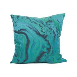 Zoffany - Serpentine Blue Malachite Chic Abstract Marbled Cushion Cover Handmade Throw Pillow Designer Home D??cor - thumbnail 2