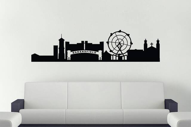Bakersfield, California Wall Decal, Skyline Vinyl Bakersfield Home Decor, Office Decal - image 1