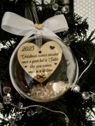 Personalized Sister Christmas Bauble With Heart, Keepsake Gift - thumbnail 1
