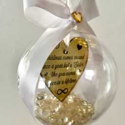 Personalized Sister Christmas Bauble With Heart, Keepsake Gift - thumbnail 2