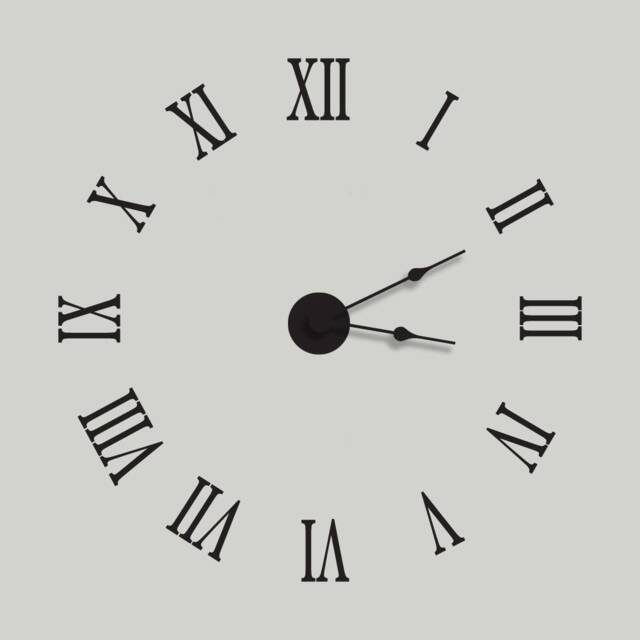 Large Wall Clock Vinyl Decal - Extra Roman Numerals - Movement Not Included Removable Sticker - image 1