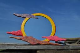 Papermache Sun Mirror Yellow Sun & Clouds Mirror, Round New Home House Warming Gift, Hippy Decor, Wall Mirror - thumbnail 1