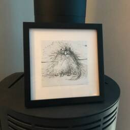 Ronald Searle Grumpy Car Art Cloth Print Framed Black - thumbnail 4