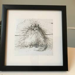 Ronald Searle Grumpy Car Art Cloth Print Framed Black - thumbnail 3