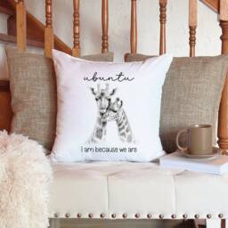 Giraffe Cushion Cover Pillow Ubuntu South African Mother Child Baby Couple New Home Housewarming Personalised - thumbnail 2