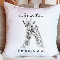 Giraffe Cushion Cover Pillow Ubuntu South African Mother Child Baby Couple New Home Housewarming Personalised - thumbnail 3
