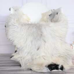 Organic Sheepskin Rug, Real Gute Sheepskin, Christmas Home Decor, Gray Ivory Rug #octgute10 - thumbnail 2