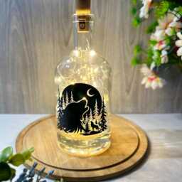 Wolf Bottle Light , Led Lamp, Decorative Light Up , Home Decor - thumbnail 2