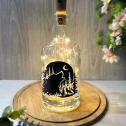 Wolf Bottle Light , Led Lamp, Decorative Light Up , Home Decor - thumbnail 3