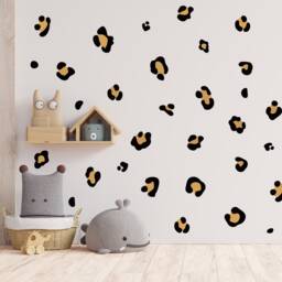 Leopard Print Pattern Vinyl Wall Art Stickers Decals Kids Room Children's Bedroom - thumbnail 1