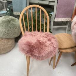 Pink Sheepskin Seat Pad , Dusky Pink Genuine Pad, Amazing Gift - thumbnail 2