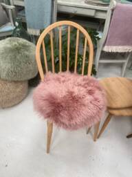 Pink Sheepskin Seat Pad , Dusky Pink Genuine Pad, Amazing Gift - thumbnail 1